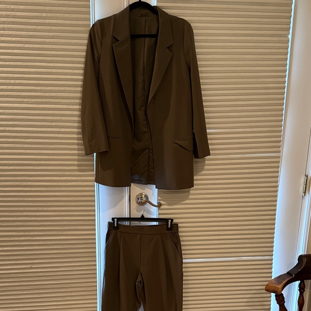 All Saints Women's Olive Blazer and Pants Set